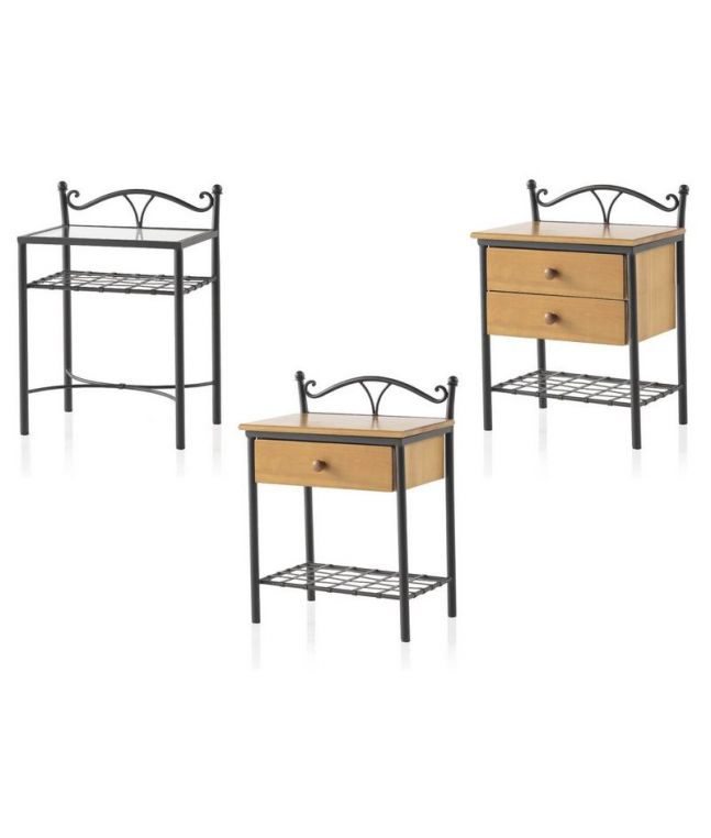 Chevet Lola en fer forgé. Meuble design pour la chambre. Le Monde du Lit