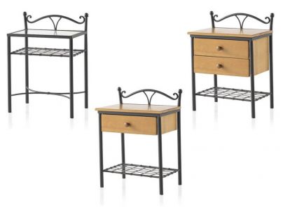 Chevet Lola en fer forgé. Meuble design pour la chambre. Le Monde du Lit