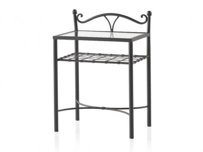 Chevet Lola en fer forgé. Meuble design pour la chambre. Le Monde du Lit