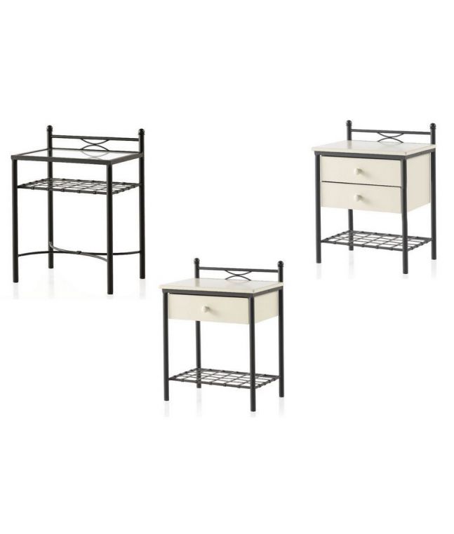 Chevet Clara en fer forgé. Meuble design pour la chambre. Le Monde du Lit