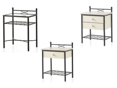 Chevet Clara en fer forgé. Meuble design pour la chambre. Le Monde du Lit