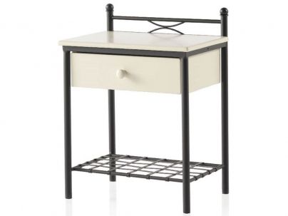 Chevet Clara en fer forgé. Meuble design pour la chambre. Le Monde du Lit