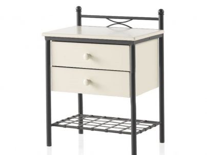 Chevet Clara en fer forgé. Meuble design pour la chambre. Le Monde du Lit