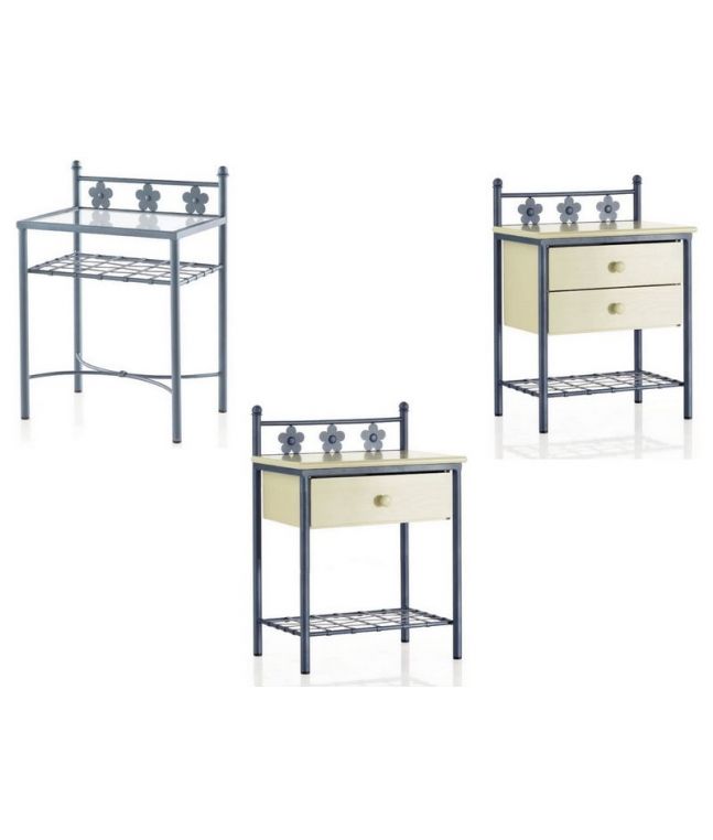 Chevet Venecia en fer forgé. Meuble design pour la chambre. Le Monde du Lit