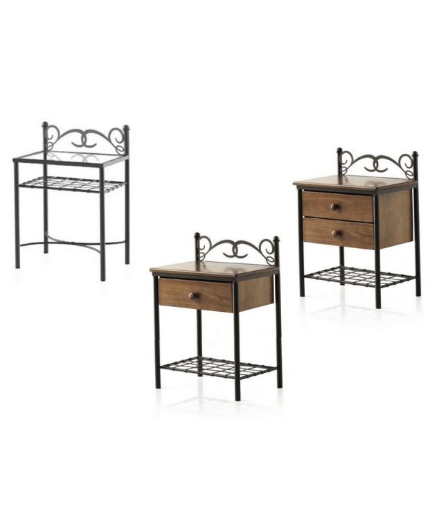 Chevet Lira en fer forgé. Meuble design pour la chambre. Le Monde du Lit