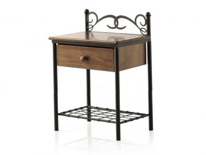 Chevet Lira en fer forgé. Meuble design pour la chambre. Le Monde du Lit