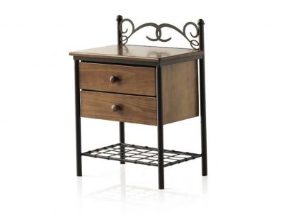 Chevet Lira en fer forgé. Meuble design pour la chambre. Le Monde du Lit