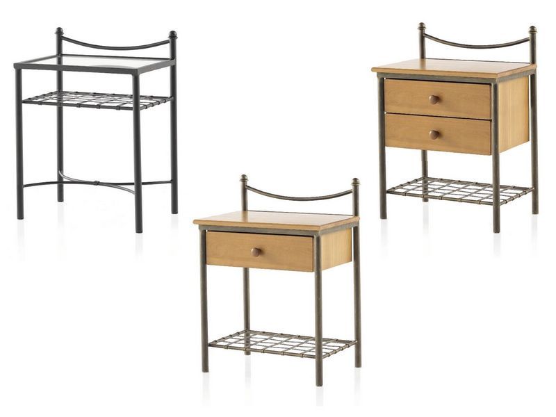 Chevet Sara en fer forgé. Meuble design pour la chambre. Le Monde du Lit