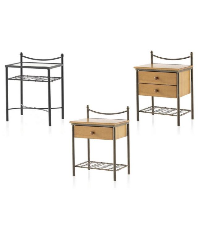 Chevet Sara en fer forgé. Meuble design pour la chambre. Le Monde du Lit