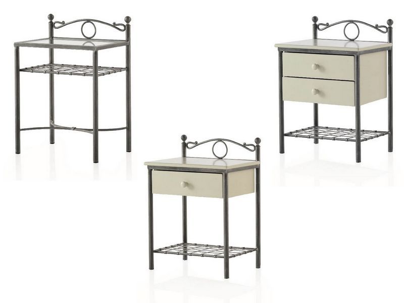 Chevet Sofia en fer forgé. Meuble design pour la chambre. Le Monde du Lit