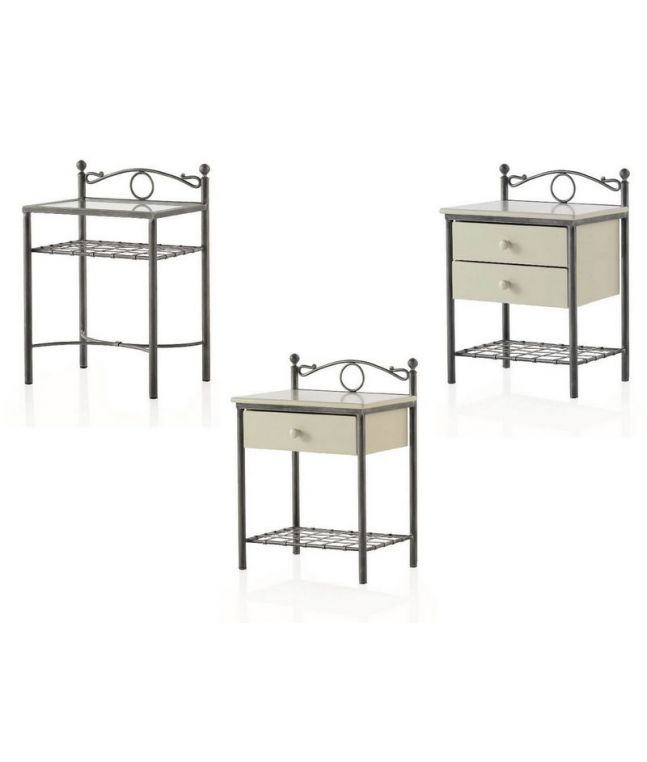 Chevet Sofia en fer forgé. Meuble design pour la chambre. Le Monde du Lit