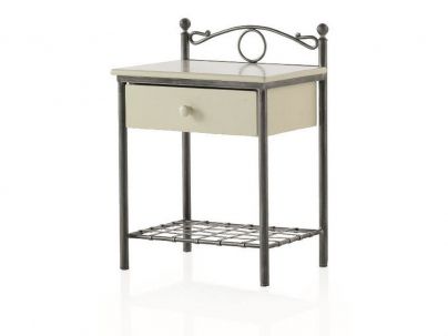 Chevet Sofia en fer forgé. Meuble design pour la chambre. Le Monde du Lit