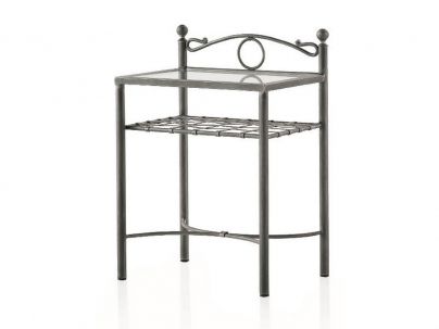 Chevet Sofia en fer forgé. Meuble design pour la chambre. Le Monde du Lit