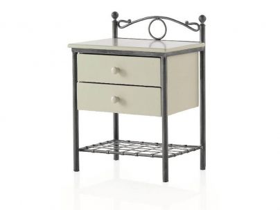 Chevet Sofia en fer forgé. Meuble design pour la chambre. Le Monde du Lit