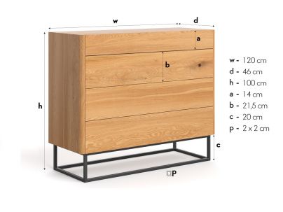 Commode Rimouski en chêne massif FSC | Fabrication européenne | Le Monde du Lit