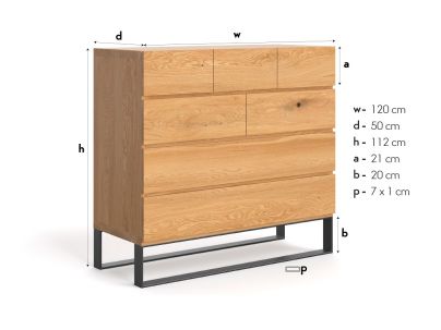 Commode Montréal en chêne massif FSC | Fabrication européenne | Le Monde du Lit