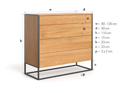 Commode Calgary en chêne massif FSC | Fabrication européenne | Le Monde du Lit