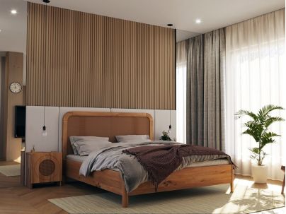 Lit en bois massif, fabrication européenne