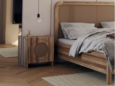 Chevet Jasmin 3 en chêne massif haut de gamme | Le Monde du Lit