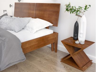 Lit Lilas en hêtre massif haut de gamme | Le Monde du Lit