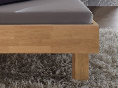 Lit Prato en chêne bianco massif haut de gamme, en bois massif | Le Monde du Lit