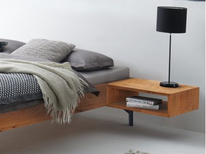 HASENA - Lit Cardella en chêne noueux naturel massif