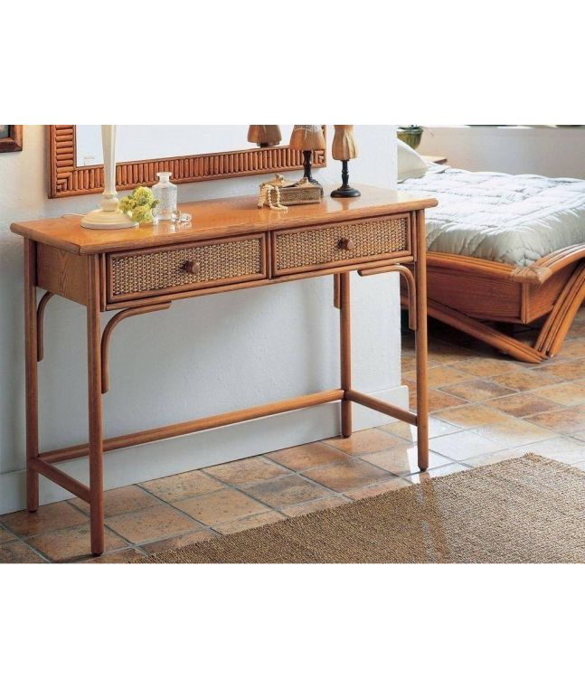 Coiffeuse en rotin haut de gamme, meuble pour la chambre à coucher. Le Monde du Lit