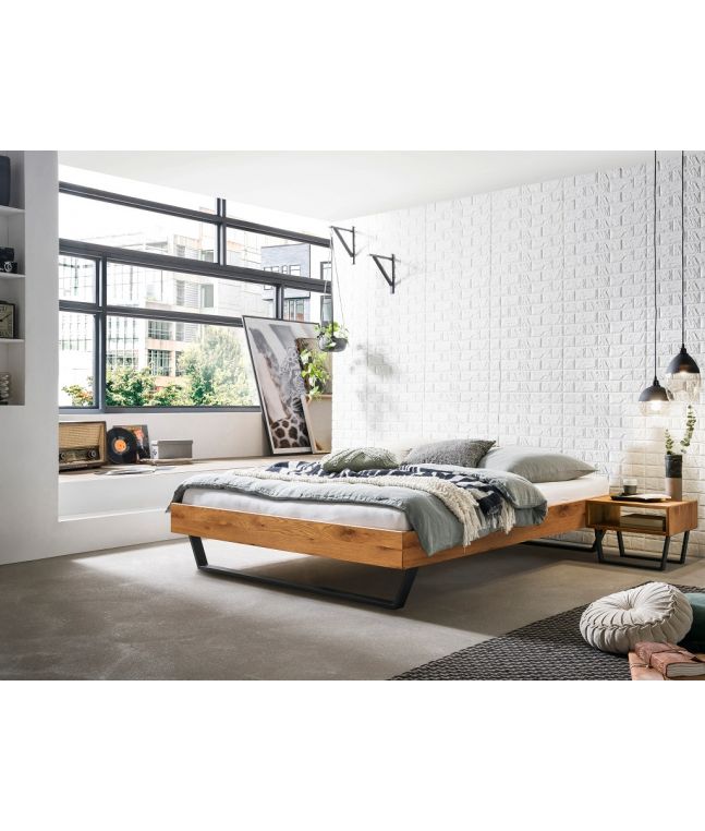 Lit Ostino en chêne noueux naturel fabriqué par Hasena