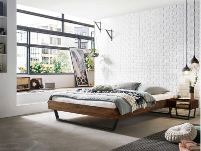 HASENA - Lit en noyer massif Ostino