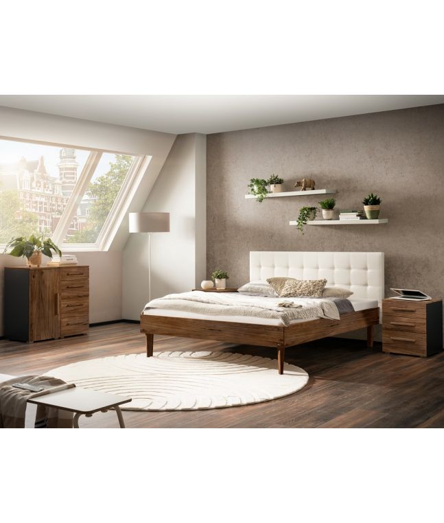 HASENA - Lit Alcamo en Noyer massif