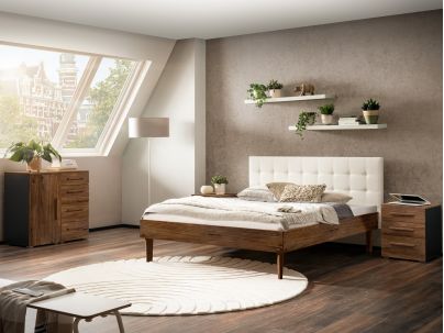 HASENA - Lit Alcamo en Noyer massif