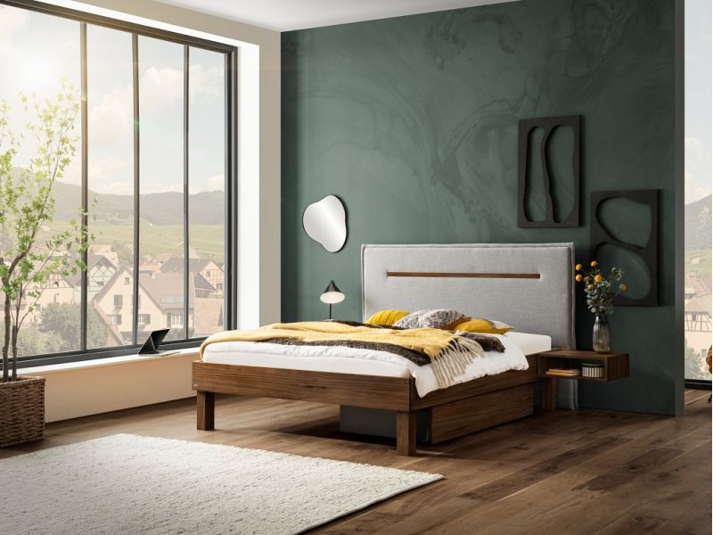 HASENA - Lit Anna en noyer massif