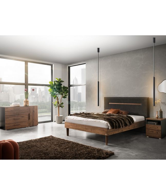 HASENA - Lit Ostia en Noyer massif