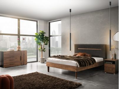 HASENA - Lit Ostia en Noyer massif