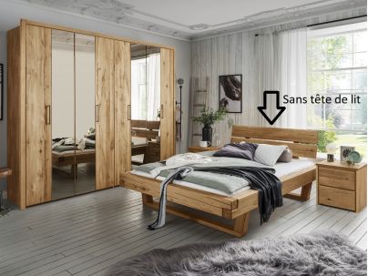 Lit Arthur 3 en chêne massif sans tête de lit certifié FSC 140 au 200 cm - Lit en bois - Le Monde du Lit