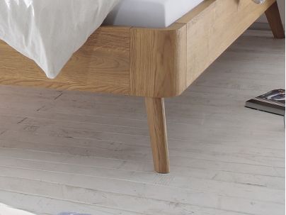 Lit Edda et pieds xylo en bois de chêne massif haut de gamme | Le Monde du Lit