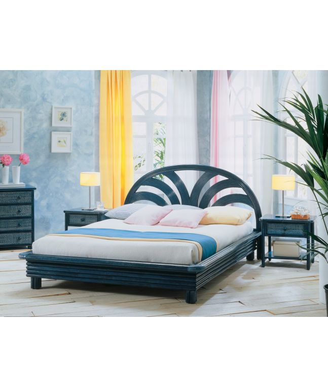 Lit Mérida en rotin haut de gamme, meuble pour la chambre à coucher. Le Monde du Lit