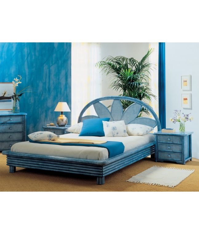 Lit Zaragoza en rotin haut de gamme, meuble pour la chambre à coucher. Le Monde du Lit