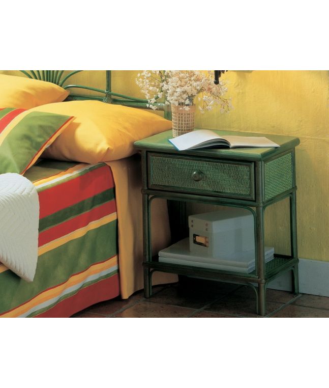 Chevet Léon en rotin haut de gamme, meuble pour la chambre à coucher. Le Monde du Lit