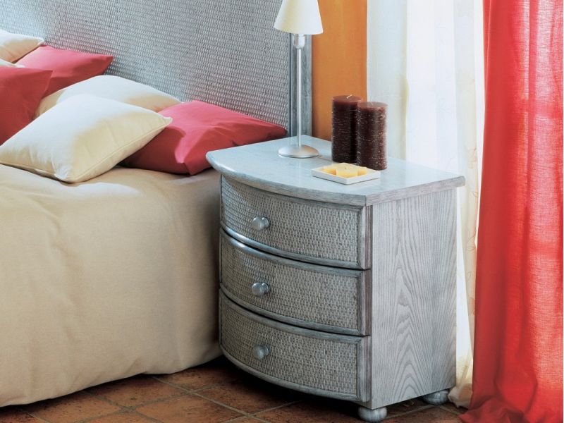 Chevet Aracena en rotin haut de gamme, meuble pour la chambre à coucher. Le Monde du Lit