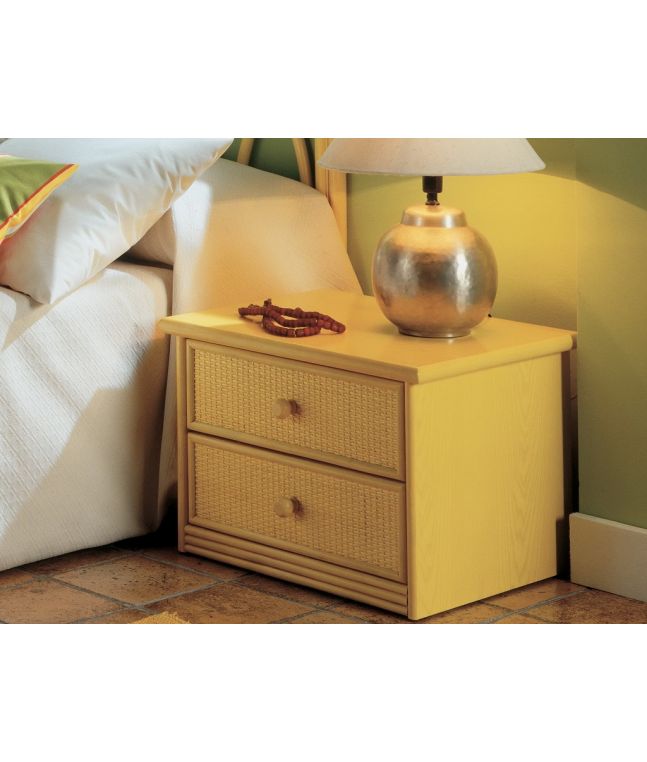 Chevet Zafra en rotin haut de gamme, meuble pour la chambre à coucher. Le Monde du Lit