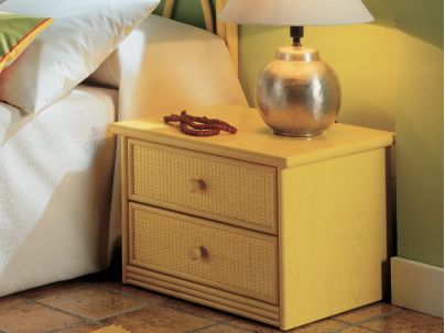 Chevet Zafra en rotin haut de gamme, meuble pour la chambre à coucher. Le Monde du Lit