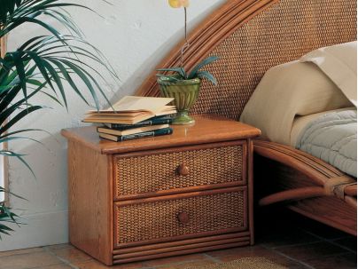 Chevet Zafra en rotin haut de gamme, meuble pour la chambre à coucher. Le Monde du Lit
