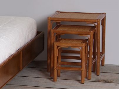 Tables gigognes Gérone en rotin haut de gamme. Le Monde du Lit