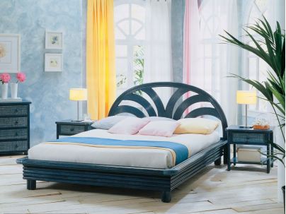 Tête de lit Mérida en rotin haut de gamme, meuble pour la chambre à coucher. Le Monde du Lit