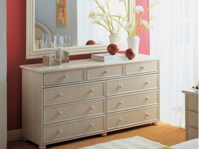 Commode Almansa en rotin haut de gamme, meuble pour la chambre à coucher. Le Monde du Lit