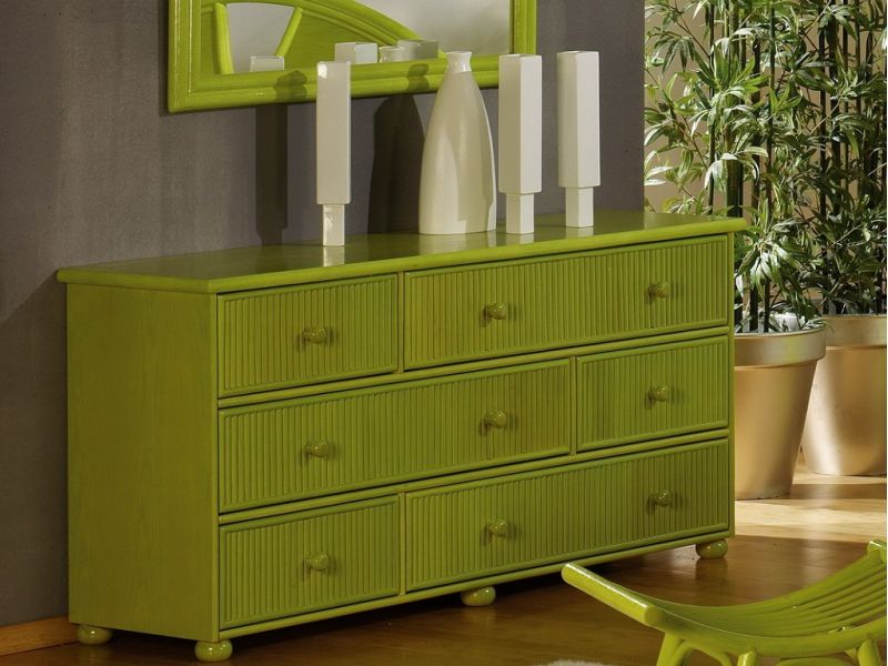 Commode Gérone en rotin haut de gamme, meuble pour la chambre à coucher. Le Monde du Lit