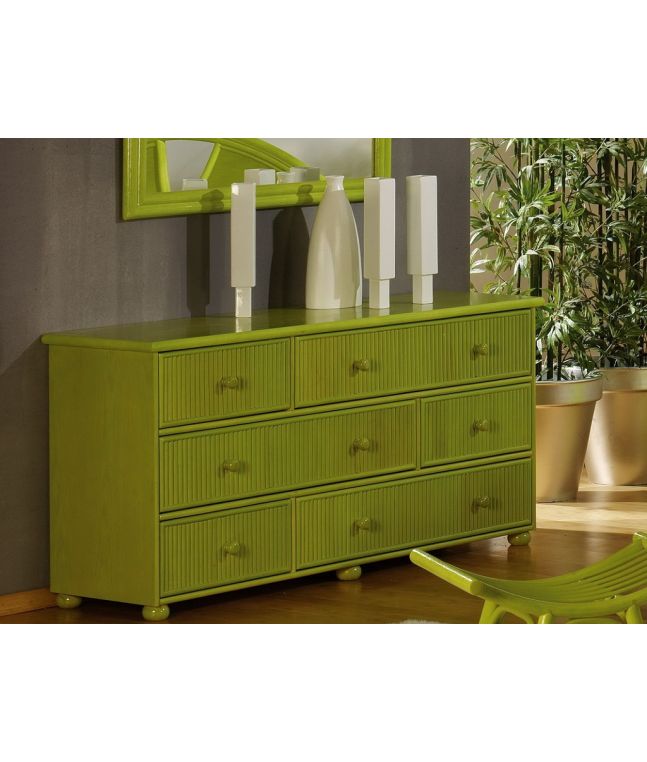 Commode Gérone en rotin haut de gamme, meuble pour la chambre à coucher. Le Monde du Lit