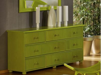 Commode Gérone en rotin haut de gamme, meuble pour la chambre à coucher. Le Monde du Lit