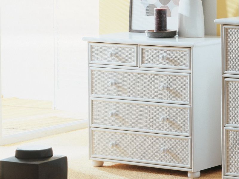 Commode Getafe en rotin haut de gamme, meuble pour la chambre à coucher. Le Monde du Lit